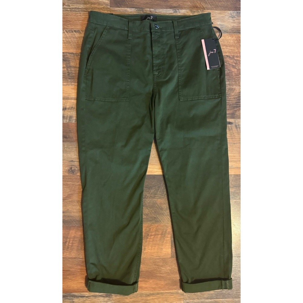 jen7 by 7 for all mankind Cropped Jeans Women Easy Jogger Olive Green Size 8
